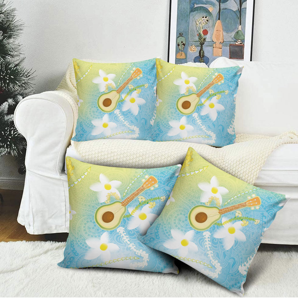 Hawaiian Ukulele Avocado Pillow Cover Leis and Polynesian Pattern LT03 - Polynesian Pride