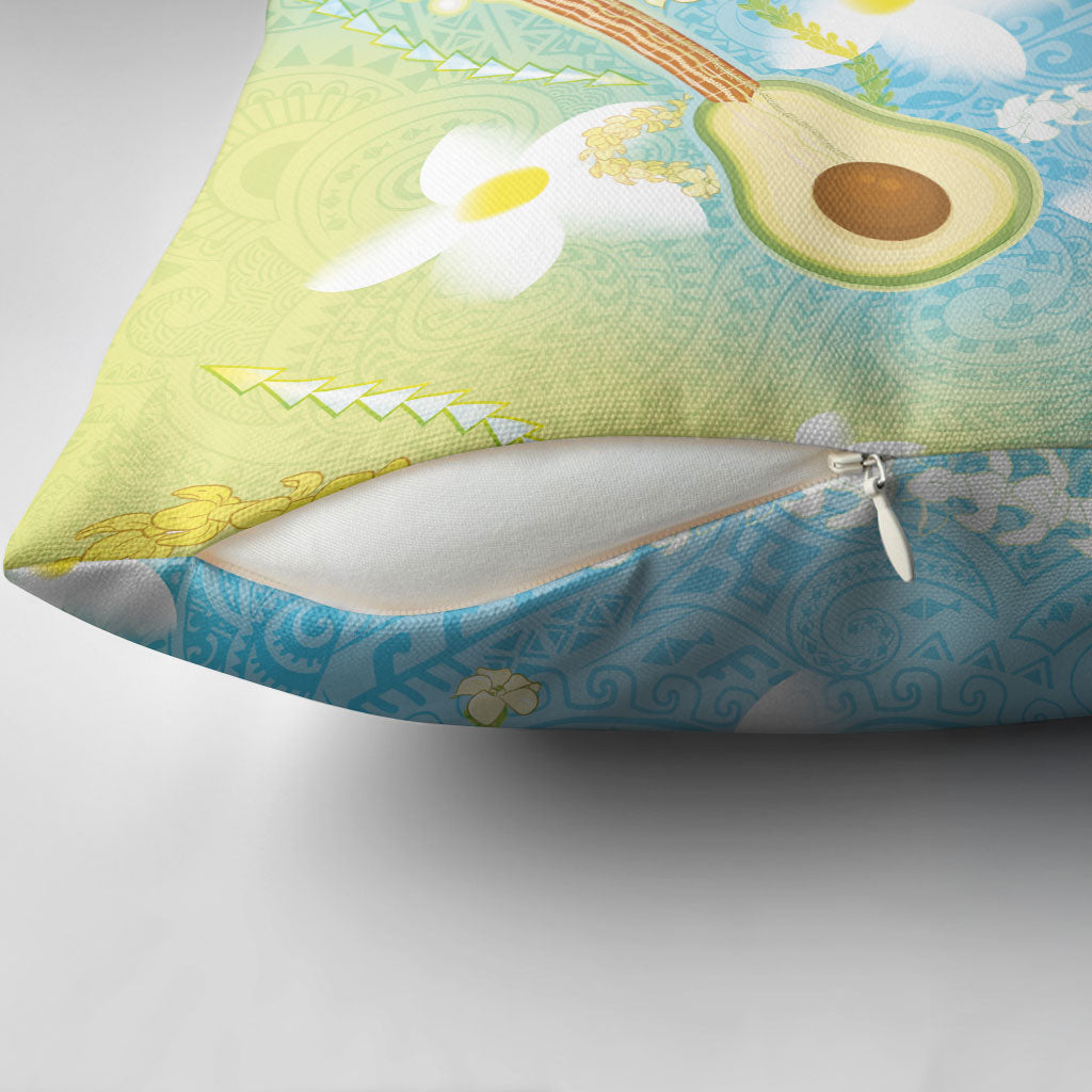 Hawaiian Ukulele Avocado Pillow Cover Leis and Polynesian Pattern LT03 - Polynesian Pride