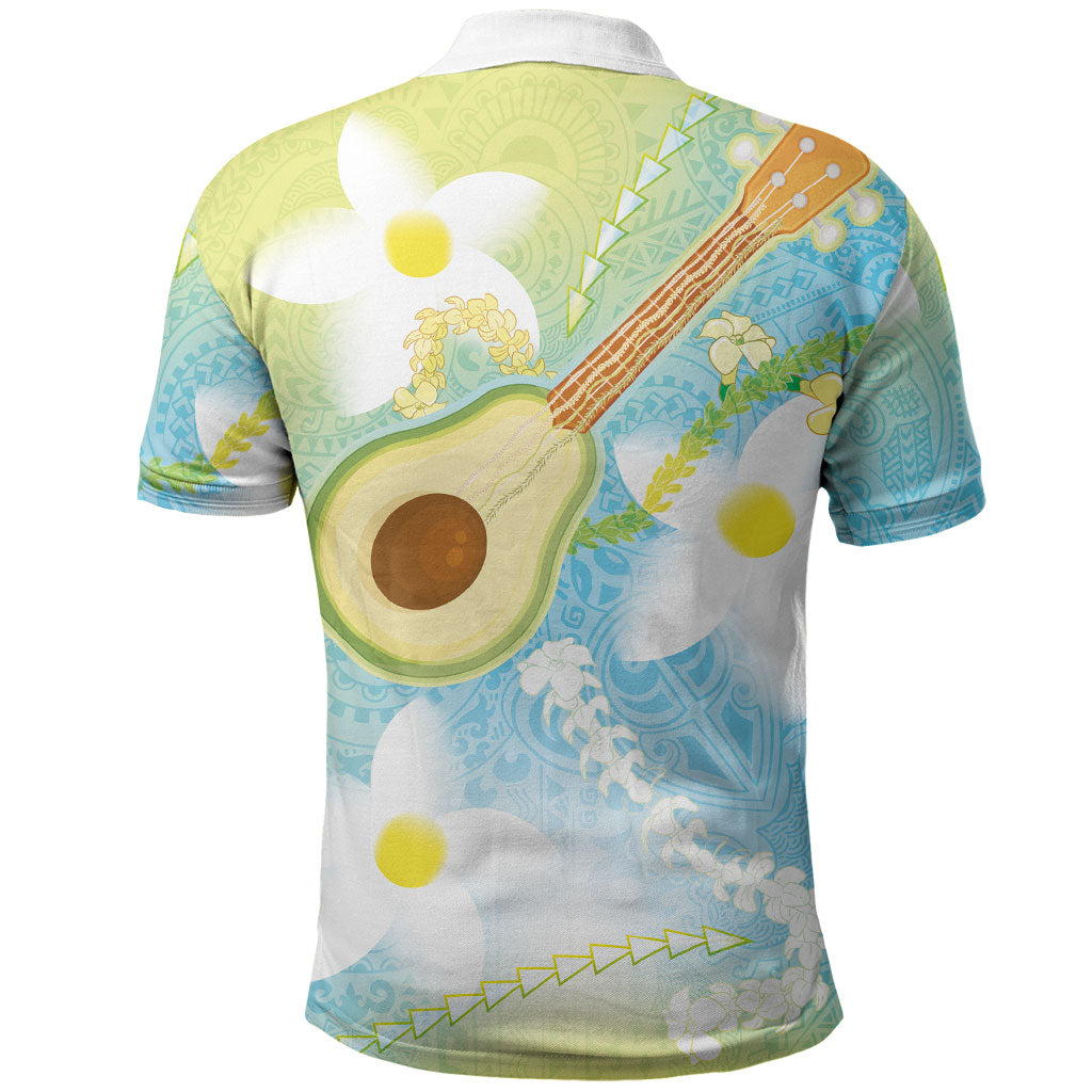 Hawaiian Ukulele Avocado Polo Shirt Leis and Polynesian Pattern LT03 - Polynesian Pride