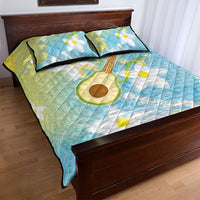 Hawaiian Ukulele Avocado Quilt Bed Set Leis and Polynesian Pattern LT03 - Polynesian Pride