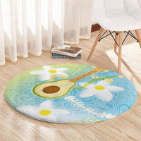 Hawaiian Ukulele Avocado Round Carpet Leis and Polynesian Pattern LT03 - Polynesian Pride