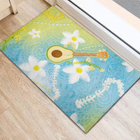 Hawaiian Ukulele Avocado Rubber Doormat Leis and Polynesian Pattern LT03 - Polynesian Pride