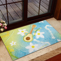 Hawaiian Ukulele Avocado Rubber Doormat Leis and Polynesian Pattern LT03 - Polynesian Pride