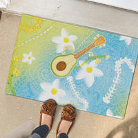 Hawaiian Ukulele Avocado Rubber Doormat Leis and Polynesian Pattern LT03 - Polynesian Pride