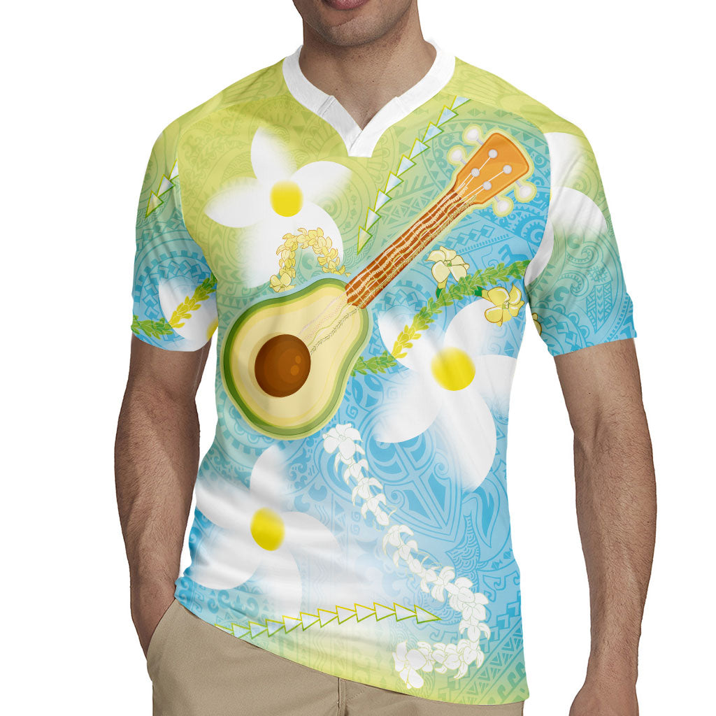 Hawaiian Ukulele Avocado Rugby Jersey Leis and Polynesian Pattern LT03 - Polynesian Pride