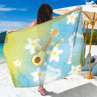 Hawaiian Ukulele Avocado Sarong Leis and Polynesian Pattern LT03 One Size 44 x 66 inches White - Polynesian Pride
