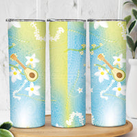 Hawaiian Ukulele Avocado Skinny Tumbler Leis and Polynesian Pattern LT03 - Polynesian Pride