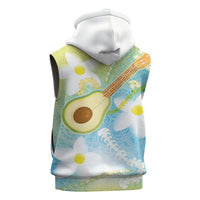 Hawaiian Ukulele Avocado Sleeveless Hoodie Leis and Polynesian Pattern LT03 - Polynesian Pride