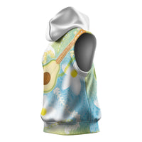 Hawaiian Ukulele Avocado Sleeveless Hoodie Leis and Polynesian Pattern LT03 - Polynesian Pride