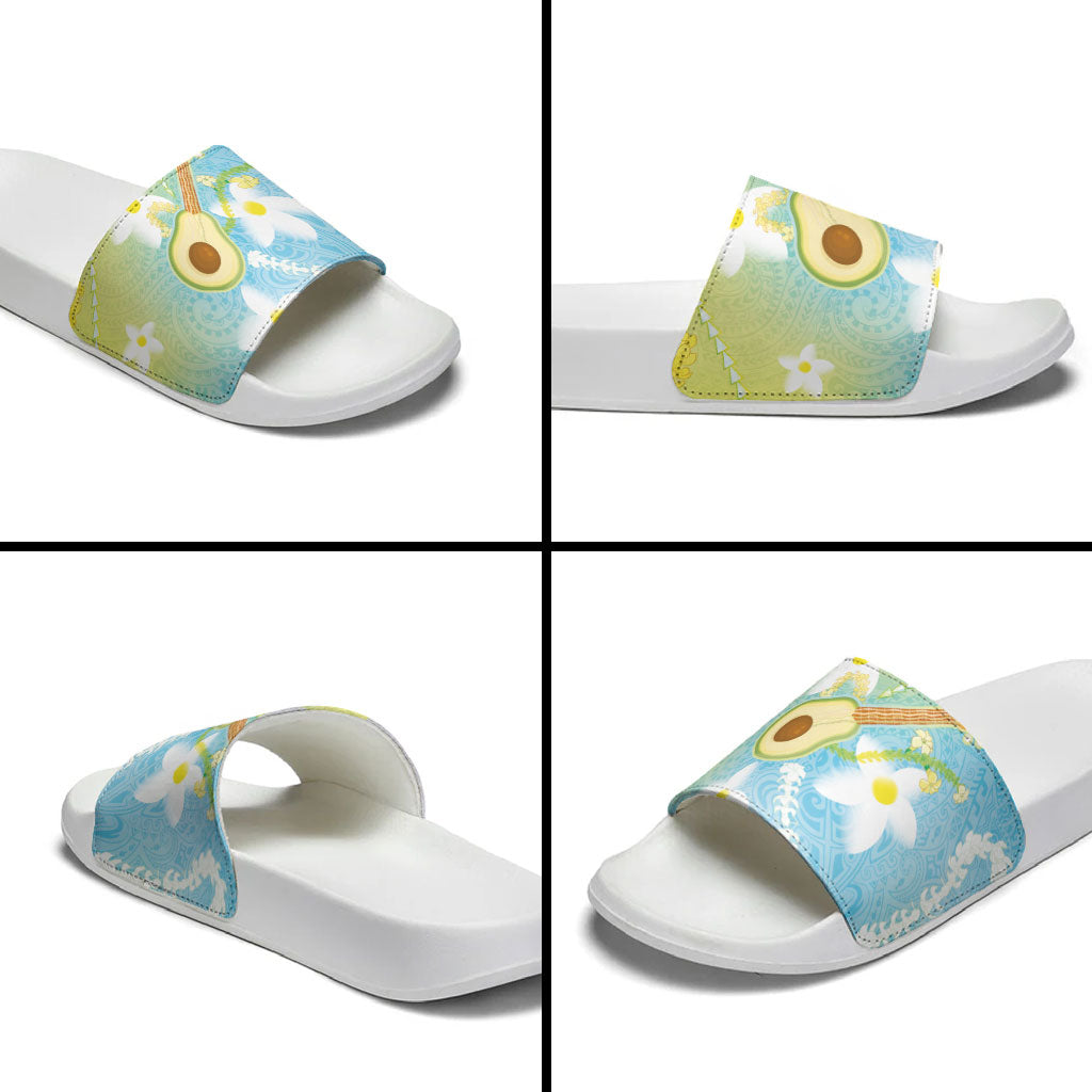 Hawaiian Ukulele Avocado Slide Sandals Leis and Polynesian Pattern LT03 - Polynesian Pride
