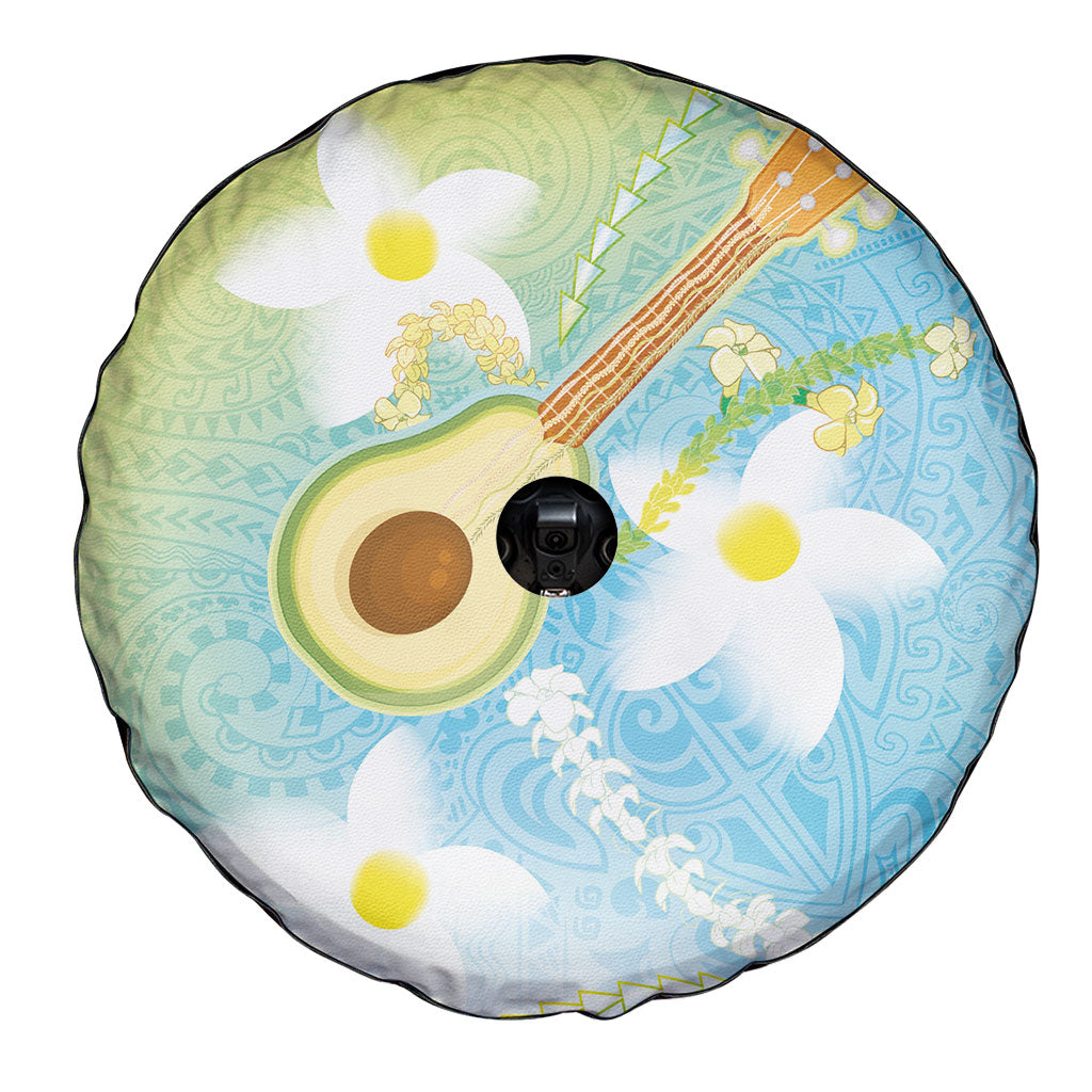 Hawaiian Ukulele Avocado Spare Tire Cover Leis and Polynesian Pattern LT03 - Polynesian Pride