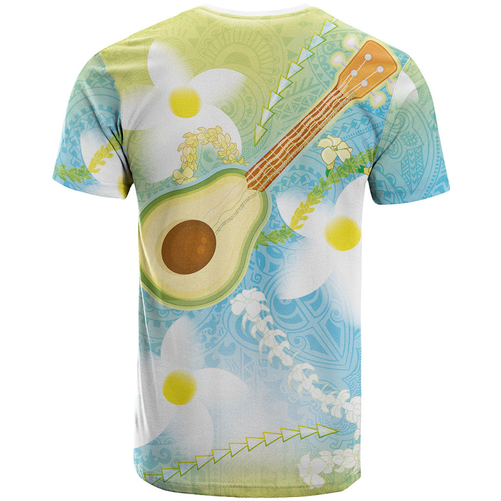 Hawaiian Ukulele Avocado T Shirt Leis and Polynesian Pattern LT03 - Polynesian Pride