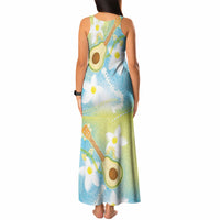 Hawaiian Ukulele Avocado Tank Maxi Dress Leis and Polynesian Pattern LT03 - Polynesian Pride