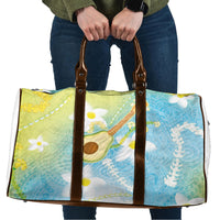 Hawaiian Ukulele Avocado Travel Bag Leis and Polynesian Pattern LT03 White - Polynesian Pride