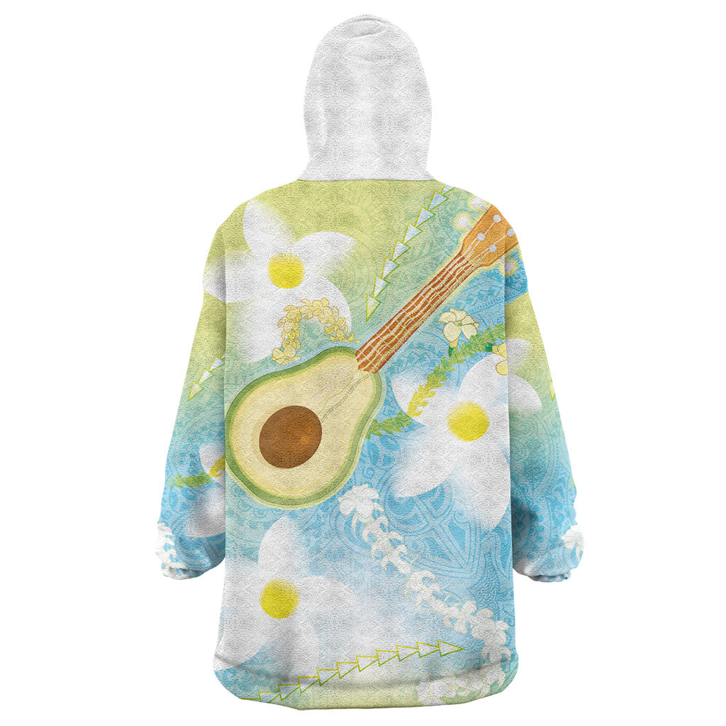 Hawaiian Ukulele Avocado Wearable Blanket Hoodie Leis and Polynesian Pattern LT03 - Polynesian Pride