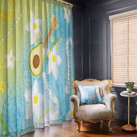 Hawaiian Ukulele Avocado Window Curtain Leis and Polynesian Pattern LT03 - Polynesian Pride