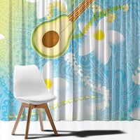 Hawaiian Ukulele Avocado Window Curtain Leis and Polynesian Pattern LT03 - Polynesian Pride