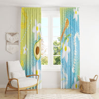 Hawaiian Ukulele Avocado Window Curtain Leis and Polynesian Pattern LT03 - Polynesian Pride