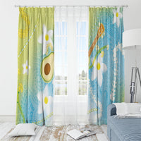 Hawaiian Ukulele Avocado Window Curtain Leis and Polynesian Pattern LT03 - Polynesian Pride