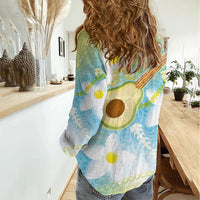 Hawaiian Ukulele Avocado Women Casual Shirt Leis and Polynesian Pattern LT03 - Polynesian Pride