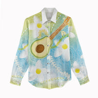 Hawaiian Ukulele Avocado Women Casual Shirt Leis and Polynesian Pattern LT03 - Polynesian Pride
