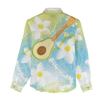 Hawaiian Ukulele Avocado Women Casual Shirt Leis and Polynesian Pattern LT03 - Polynesian Pride