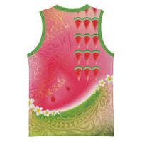 Hawaiian Watermelon Basketball Jersey with Kakau Art Tattoo LT03 - Polynesian Pride