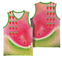 Hawaiian Watermelon Basketball Jersey with Kakau Art Tattoo LT03 - Polynesian Pride