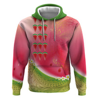 Hawaiian Watermelon Hoodie with Kakau Art Tattoo LT03 Pullover Hoodie Multicolor - Polynesian Pride