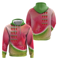 Hawaiian Watermelon Hoodie with Kakau Art Tattoo LT03 - Polynesian Pride