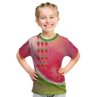 Hawaiian Watermelon Kid T Shirt with Kakau Art Tattoo LT03 Multicolor - Polynesian Pride