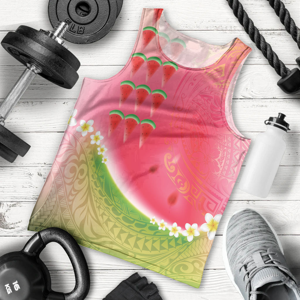 Hawaiian Watermelon Men Tank Top with Kakau Art Tattoo LT03 - Polynesian Pride