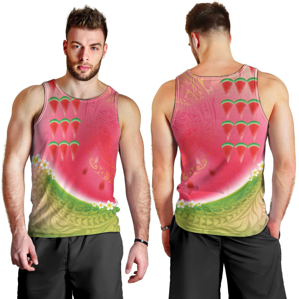 Hawaiian Watermelon Men Tank Top with Kakau Art Tattoo LT03 - Polynesian Pride