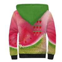 Hawaiian Watermelon Sherpa Hoodie with Kakau Art Tattoo LT03 - Polynesian Pride