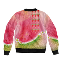 Hawaiian Watermelon Sleeve Zip Bomber Jacket with Kakau Art Tattoo LT03 - Polynesian Pride