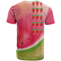 Hawaiian Watermelon T Shirt with Kakau Art Tattoo LT03 - Polynesian Pride