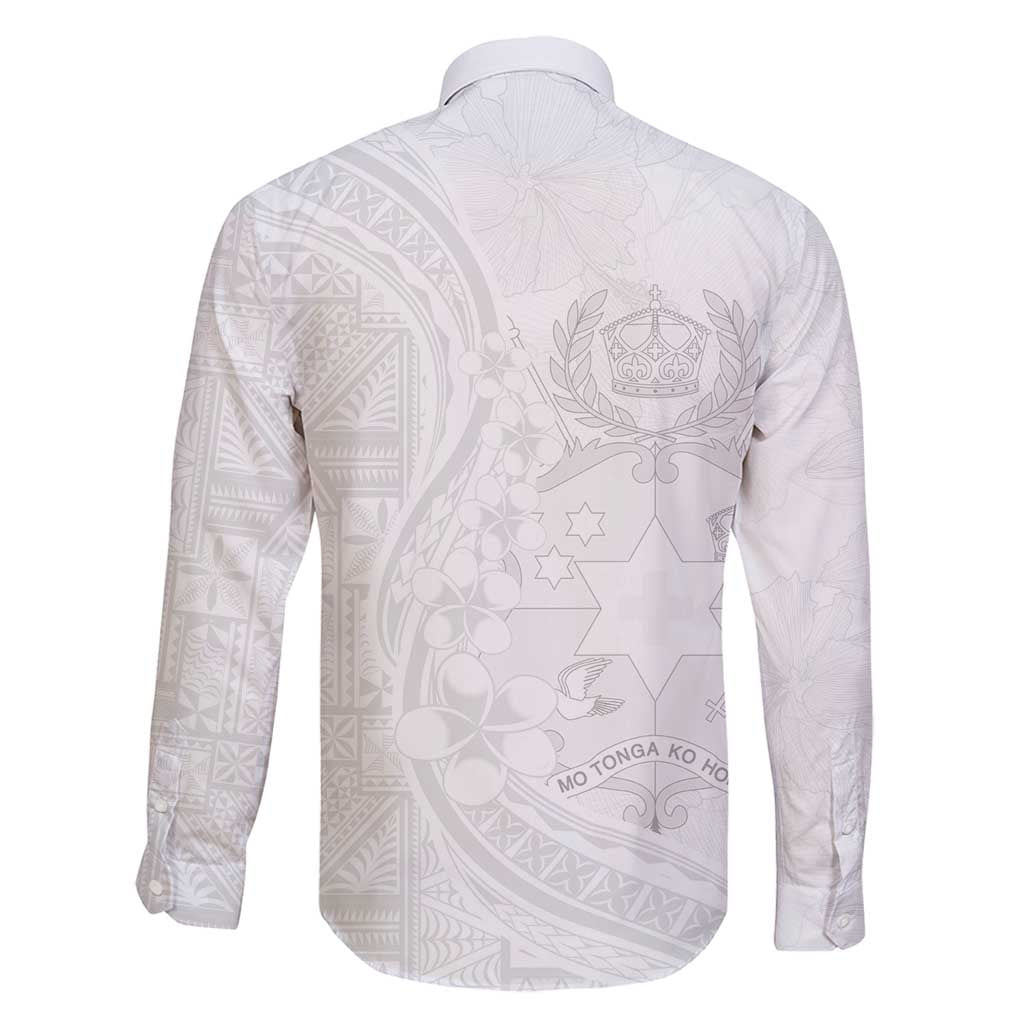 Tonga Faka Sepitema Family Matching Long Sleeve Bodycon Dress and Hawaiian Shirt Ngatu Pattern with Plumeria and Hibiscus LT03 - Polynesian Pride