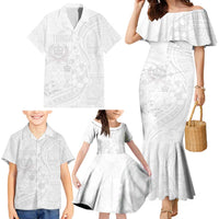 Tonga Faka Sepitema Family Matching Mermaid Dress and Hawaiian Shirt Ngatu Pattern with Plumeria and Hibiscus LT03 - Polynesian Pride