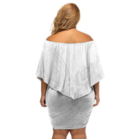 Tonga Faka Sepitema Family Matching Off Shoulder Short Dress and Hawaiian Shirt Ngatu Pattern with Plumeria and Hibiscus LT03 - Polynesian Pride