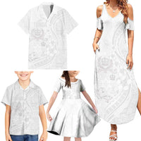 Tonga Faka Sepitema Family Matching Summer Maxi Dress and Hawaiian Shirt Ngatu Pattern with Plumeria and Hibiscus LT03 - Polynesian Pride