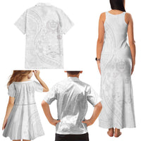 Tonga Faka Sepitema Family Matching Tank Maxi Dress and Hawaiian Shirt Ngatu Pattern with Plumeria and Hibiscus LT03 - Polynesian Pride