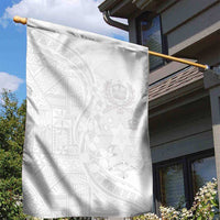 Tonga Faka Sepitema Garden Flag Ngatu Pattern with Plumeria and Hibiscus