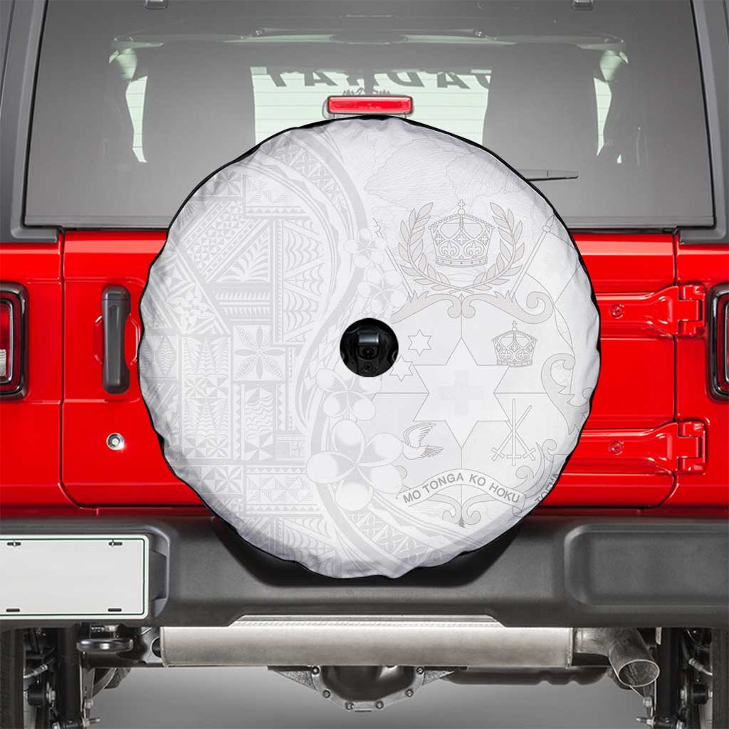 Tonga Faka Sepitema Spare Tire Cover Ngatu Pattern with Plumeria and Hibiscus LT03 - Polynesian Pride
