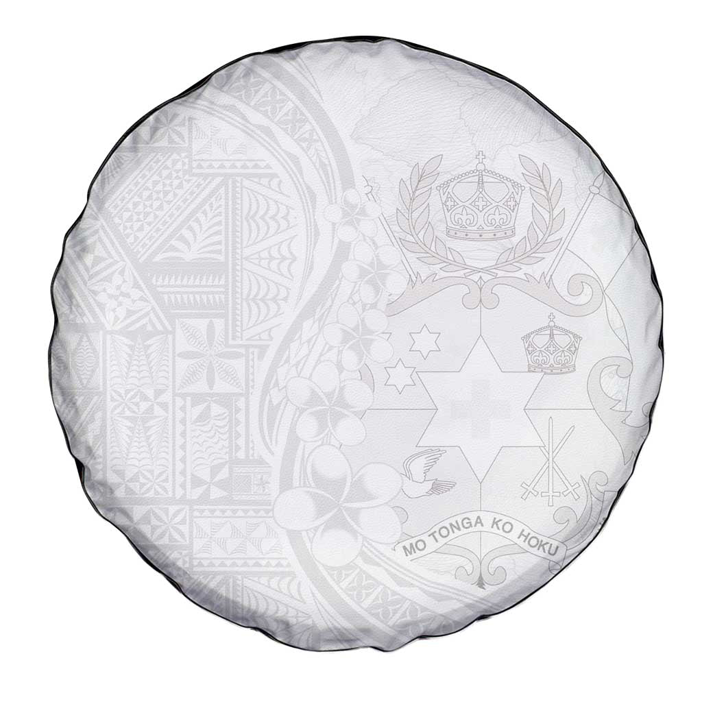 Tonga Faka Sepitema Spare Tire Cover Ngatu Pattern with Plumeria and Hibiscus LT03 - Polynesian Pride