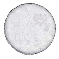 Tonga Faka Sepitema Spare Tire Cover Ngatu Pattern with Plumeria and Hibiscus LT03 - Polynesian Pride