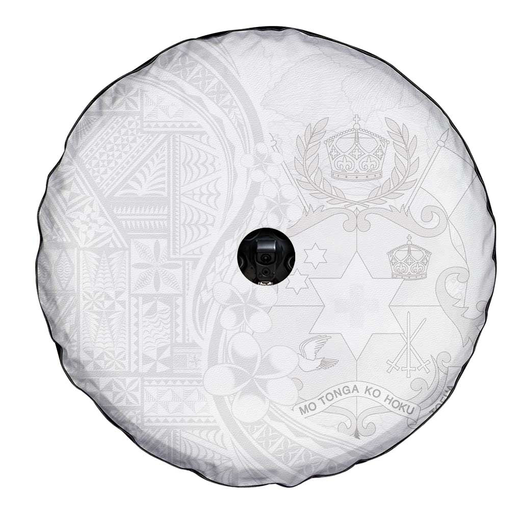 Tonga Faka Sepitema Spare Tire Cover Ngatu Pattern with Plumeria and Hibiscus LT03 - Polynesian Pride