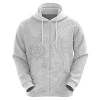 Tonga Faka Sepitema Zip Hoodie Ngatu Pattern with Plumeria and Hibiscus LT03 - Polynesian Pride