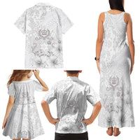 Tonga Faka Sepitema Family Matching Tank Maxi Dress and Hawaiian Shirt Ngatu and Floral Pattern with Blooming Hibiscus LT03 - Polynesian Pride