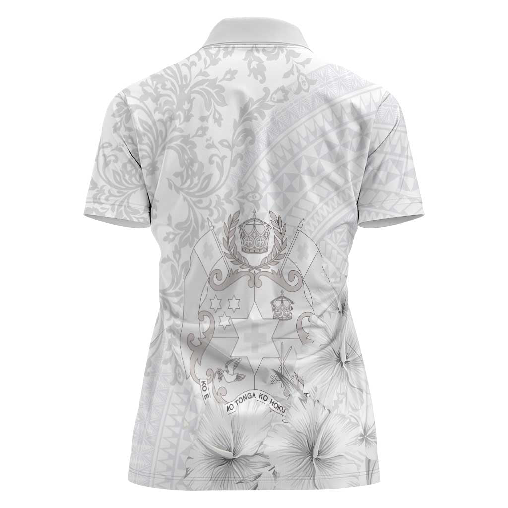 Tonga Faka Sepitema Women Polo Shirt Ngatu and Floral Pattern with Blooming Hibiscus