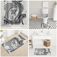 Hawaiian Turtle and Shark Bathroom Set Kakau Tribal with Polynesian Pattern White Color LT03 - Polynesian Pride